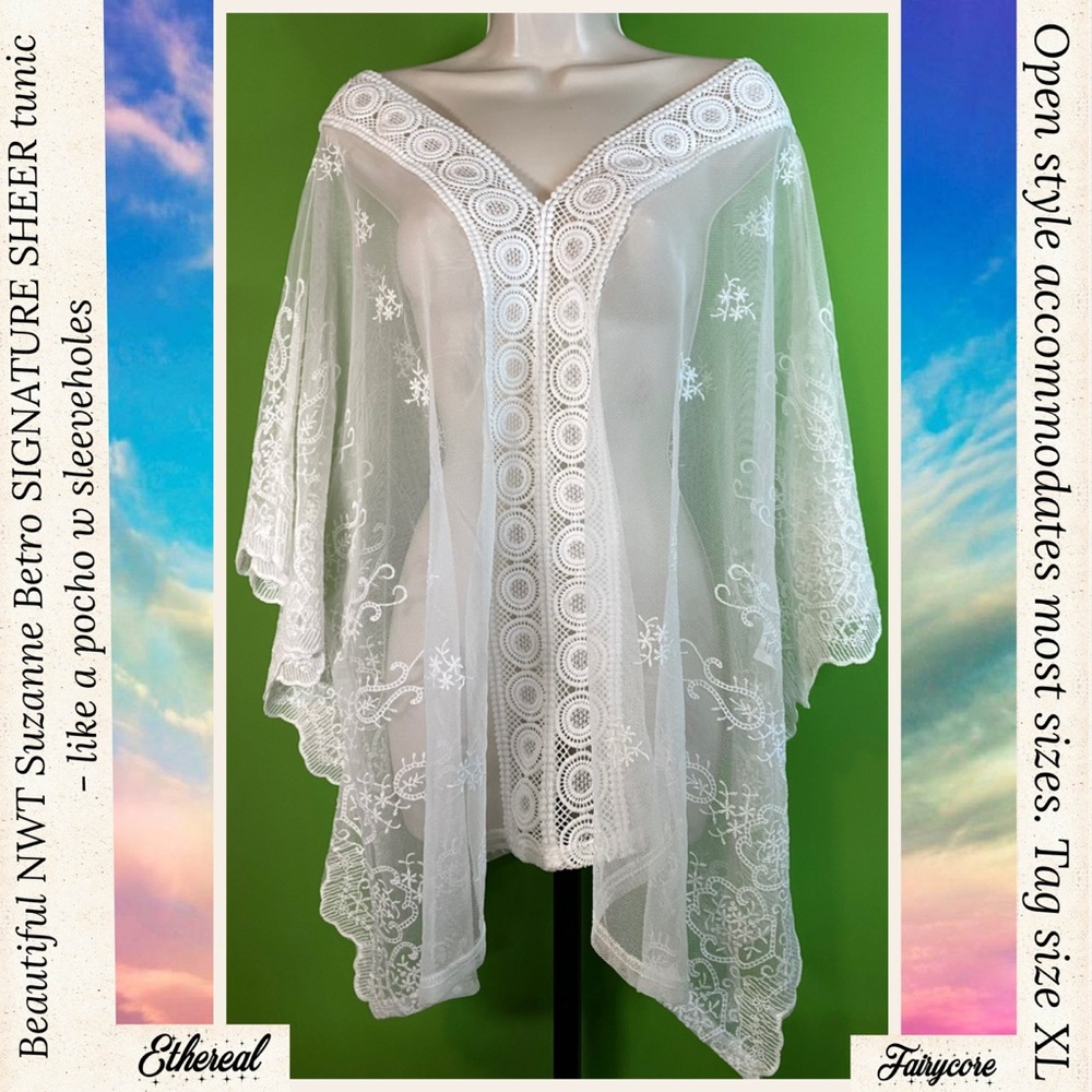 SUZANNE BETRO SIGNATURE XL(FITS SEVERAL SIZES)FAIRYCORE FAIRY SHEER LACE TOP